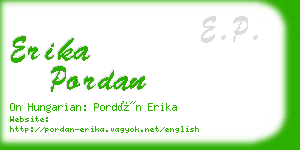 erika pordan business card